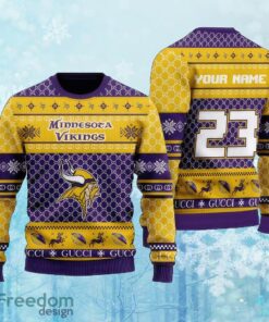 Custom Number And Name NFL Minnesota Vikings Christmas Ugly Sweater Gift For Christmas