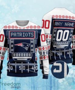 Custom Number And Name NFL New England Patriots Christmas Knitted Christmas Sweater Gift For Men And Women