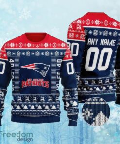 Custom Number And Name NFL New England Patriots Christmas Ugly Christmas 3D Sweater Gift For Adult