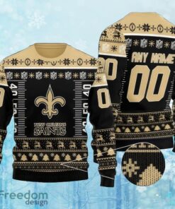 Custom Number And Name NFL New Orleans Saints Christmas Knitted Xmas 3D Sweater Gift Holidays