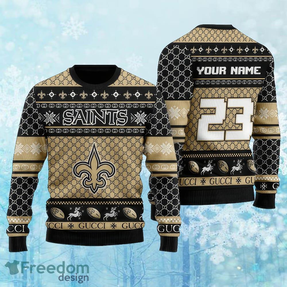 Custom Number And Name NFL New Orleans Saints Christmas Ugly 3D Sweater Gift For Christmas image Custom Number And Name NFL New Orleans Saints Christmas Ugly 3D Sweater Gift For Christmas - Custom Number And Name NFL New Orleans Saints Christmas Ugly 3D Sweater Gift For Christmas
