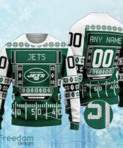 Custom Number And Name NFL New York Jets Christmas Knitted Xmas Sweater Gift Holidays