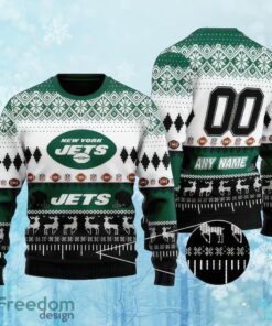 Custom Number And Name NFL New York Jets Christmas Ugly Christmas Sweater Gift For Men And Women