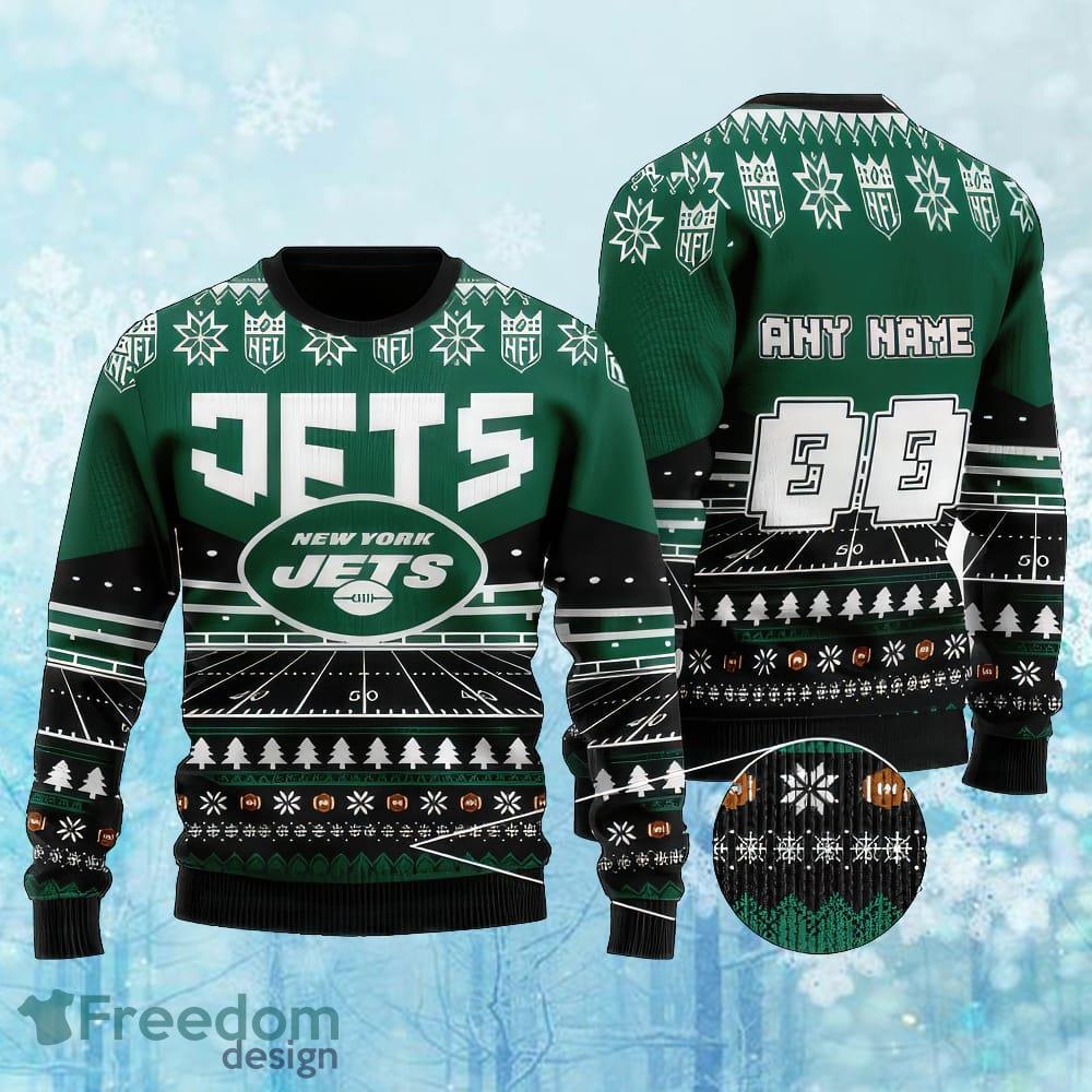 Custom Number And Name NFL New York Jets Christmas Ugly Xmas Sweater AOP Gift Holidays image Custom Number And Name NFL New York Jets Christmas Ugly Xmas Sweater AOP Gift Holidays - Custom Number And Name NFL New York Jets Christmas Ugly Xmas Sweater AOP Gift Holidays
