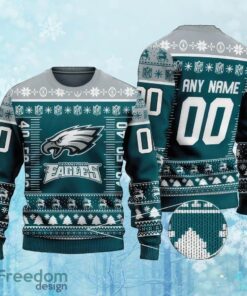Custom Number And Name NFL Philadelphia Eagles Christmas Knitted Christmas Sweater Gift For Men And Women