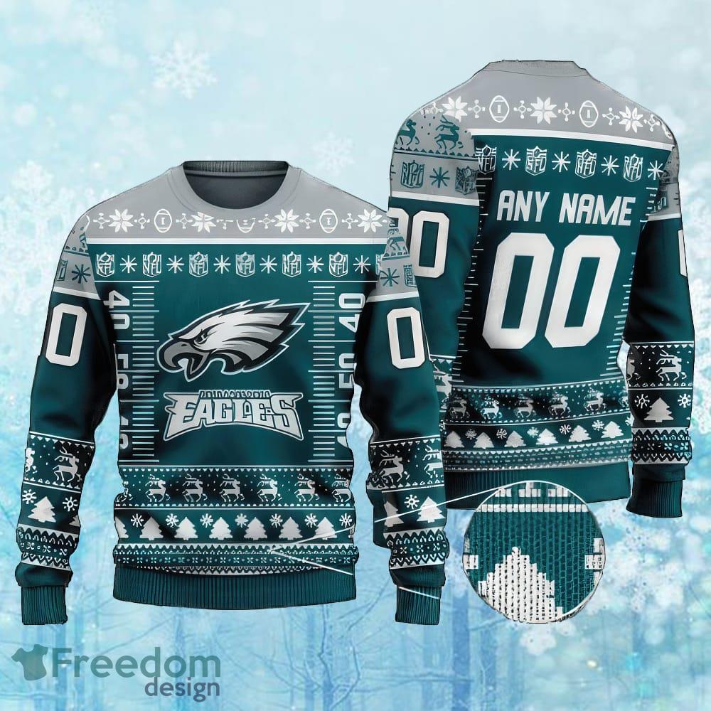 Custom Number And Name NFL Philadelphia Eagles Christmas Knitted Christmas Sweater Gift For Men And Women image Custom Number And Name NFL Philadelphia Eagles Christmas Knitted Christmas Sweater Gift For Men And Women - Custom Number And Name NFL Philadelphia Eagles Christmas Knitted Christmas Sweater Gift For Men And Women