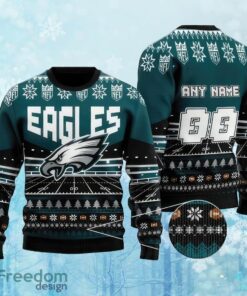 Custom Number And Name NFL Philadelphia Eagles Christmas Ugly Sweater Gift For Christmas