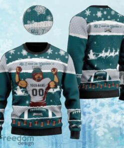 Custom Number And Name NFL Philadelphia Eagles Christmas Ugly Xmas 3D Sweater Gift Holidays