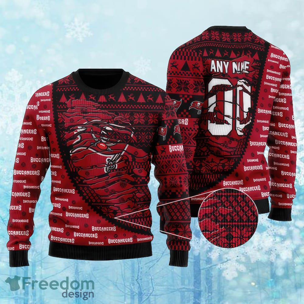 Custom Number And Name NFL Tampa Bay Buccaneers Christmas Knitted Xmas Sweater AOP Gift Holidays image Custom Number And Name NFL Tampa Bay Buccaneers Christmas Knitted Xmas Sweater AOP Gift Holidays - Custom Number And Name NFL Tampa Bay Buccaneers Christmas Knitted Xmas Sweater AOP Gift Holidays