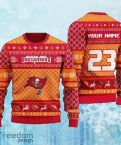 Custom Number And Name NFL Tampa Bay Buccaneers Christmas Ugly Sweater AOP Gift For Christmas