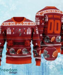 Custom Number And Name NFL Tampa Bay Buccaneers Christmas Ugly Sweater Gift For Christmas