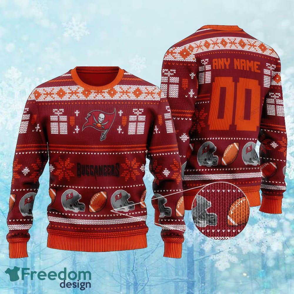 Custom Number And Name NFL Tampa Bay Buccaneers Christmas Ugly Sweater Gift For Christmas image Custom Number And Name NFL Tampa Bay Buccaneers Christmas Ugly Sweater Gift For Christmas - Custom Number And Name NFL Tampa Bay Buccaneers Christmas Ugly Sweater Gift For Christmas