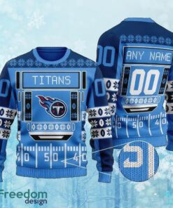Custom Number And Name NFL Tennessee Titans Christmas Knitted Christmas Sweater Gift For Men And Women