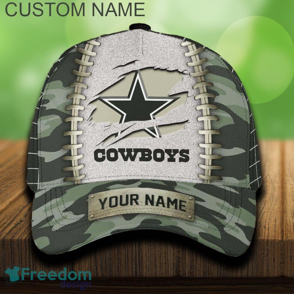 Dallas Cowboys 3D Hat And Cap Beach Design Camo Green For Fans Gift Custom Name image Dallas Cowboys 3D Hat And Cap Beach Design Camo Green For Fans Gift Custom Name - Dallas Cowboys 3D Hat And Cap Camo_1