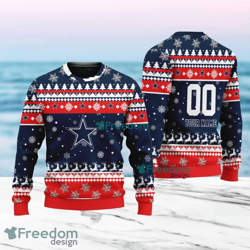 Dallas Cowboys Merry Christmas Ugly Sweater New Designs Gift For Fans Custom Name And Number image Dallas Cowboys Merry Christmas Ugly Sweater New Designs Gift For Fans Custom Name And Number Product Photo 1