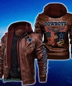 Dallas Cowboys NFL Eagle 2D Leather Jacket Black And Brown Color - Dallas Cowboys NFL Eagle Leather Jacket_2