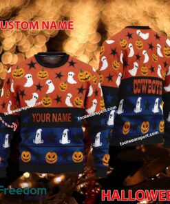 Dallas Cowboys Personalized Logo Pattern Ugly Christmas Sweater For Fans