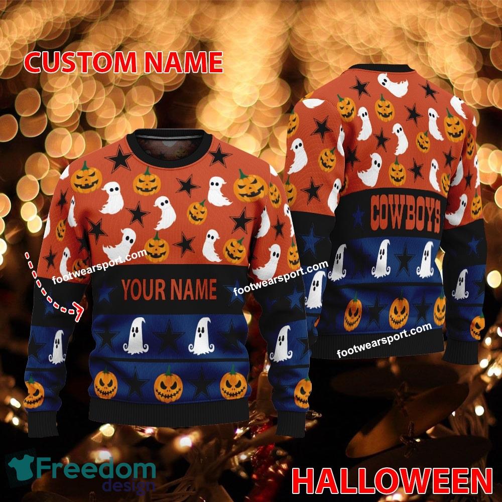 Dallas Cowboys Personalized Logo Pattern Ugly Christmas Sweater For Fans image Dallas Cowboys Personalized Logo Pattern Ugly Christmas Sweater For Fans - Dallas Cowboys Personalized Logo Pattern Ugly Christmas Sweater For Fans