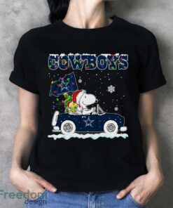 Dallas Cowboys Snoopy And Woodstock Driving Car Cute Snoopy Limited Edition Shirt - Ladies T-Shirt