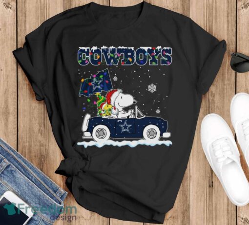 Dallas Cowboys Snoopy And Woodstock Driving Car Cute Snoopy Limited Edition Shirt - Black T-Shirt