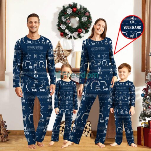 Dallas Cowboys Sport Team Logo Pajamas Set Family Christmas Gift Custom Name Special Gift Product Photo 1