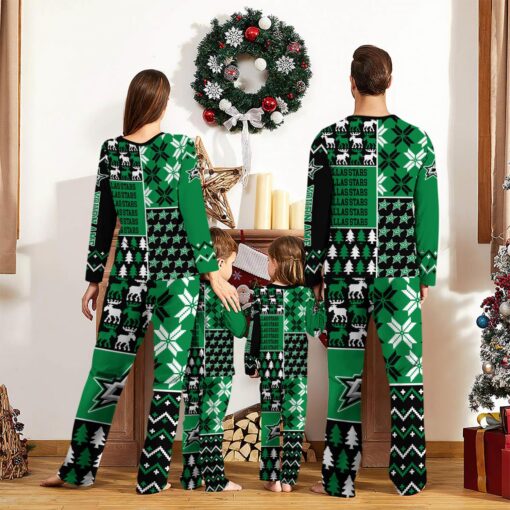 Dallas Stars Pajamas Set Christmas snowflake pattern Cute Pajamas For Family Christmas Gift Ideas Custom Name Product Photo 2