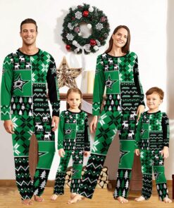 Dallas Stars Pajamas Set Christmas snowflake pattern Cute Pajamas For Family Christmas Gift Ideas Custom Name