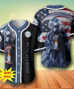 Death Hodling Busch Light Beer Usa Flag Flame Baseball Jersey – Men’s & Women’s Sizes