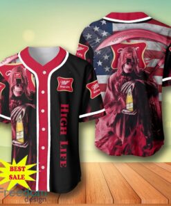Death Hodling Miller High Life Usa Flag Flame Baseball Jersey – Men’s & Women’s Sizes
