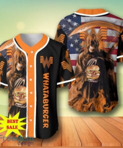 Death Hodling Whataburger Usa Flag Flame Baseball Jersey – Men’s & Women’s Sizes