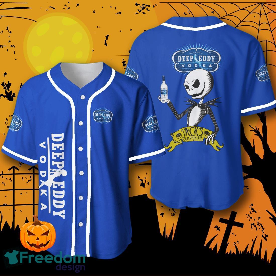 Deep Eddy Vodka Halloween Jack Skellington Nightmare Baseball Jersey For Men And Women image Deep Eddy Vodka Halloween Jack Skellington Nightmare Baseball Jersey For Men And Women Product Photo 1