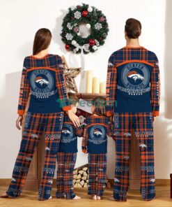 Denver Broncos Pajamas Set Gift For Family Custom Name Football Team Christmas Holiday Gift Product Photo 2