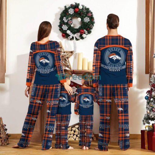 Denver Broncos Pajamas Set Gift For Family Custom Name Football Team Christmas Holiday Gift Product Photo 2