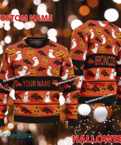 Denver Broncos Personalized Halloween Ugly Christmas Sweater AOP Gift For Men And Women