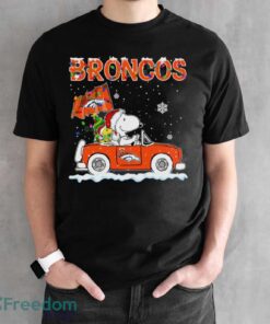 Denver Broncos Snoopy And Woodstock Driving Car Cute Snoopy Limited Edition Shirt - Black Unisex T-Shirt