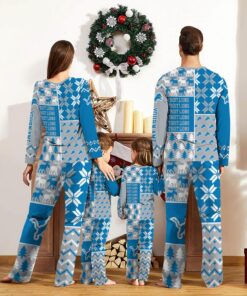 Detroit Lions Pajamas Set Christmas snowflake pattern Cute Pajamas For Family Christmas Gift Ideas Custom Name Product Photo 2