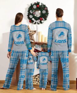 Detroit Lions Pajamas Set Gift For Family Custom Name Football Team Christmas Holiday Gift Product Photo 2