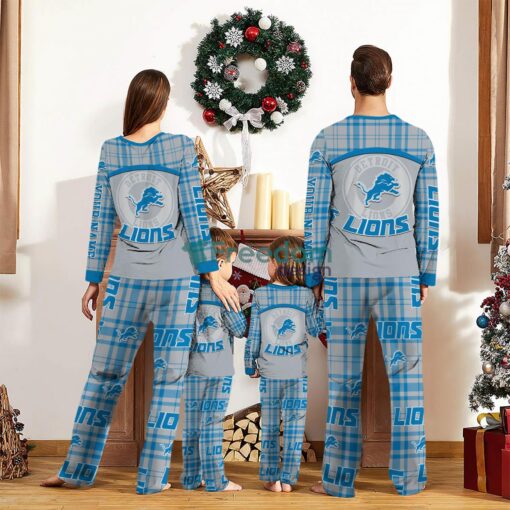 Detroit Lions Pajamas Set Gift For Family Custom Name Football Team Christmas Holiday Gift Product Photo 2