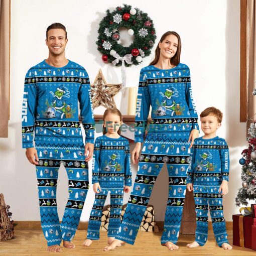 Detroit Lions Pajamas Sport Team Pajama Set Christmas Gift For Family Custom Name Unique Gift Product Photo 1