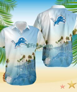 Detroit Lions Tropical Beach Blue Hawaiian Shirt