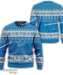 Detroit Lions Xmas Pattern Ugly Christmas Sweater For Fans