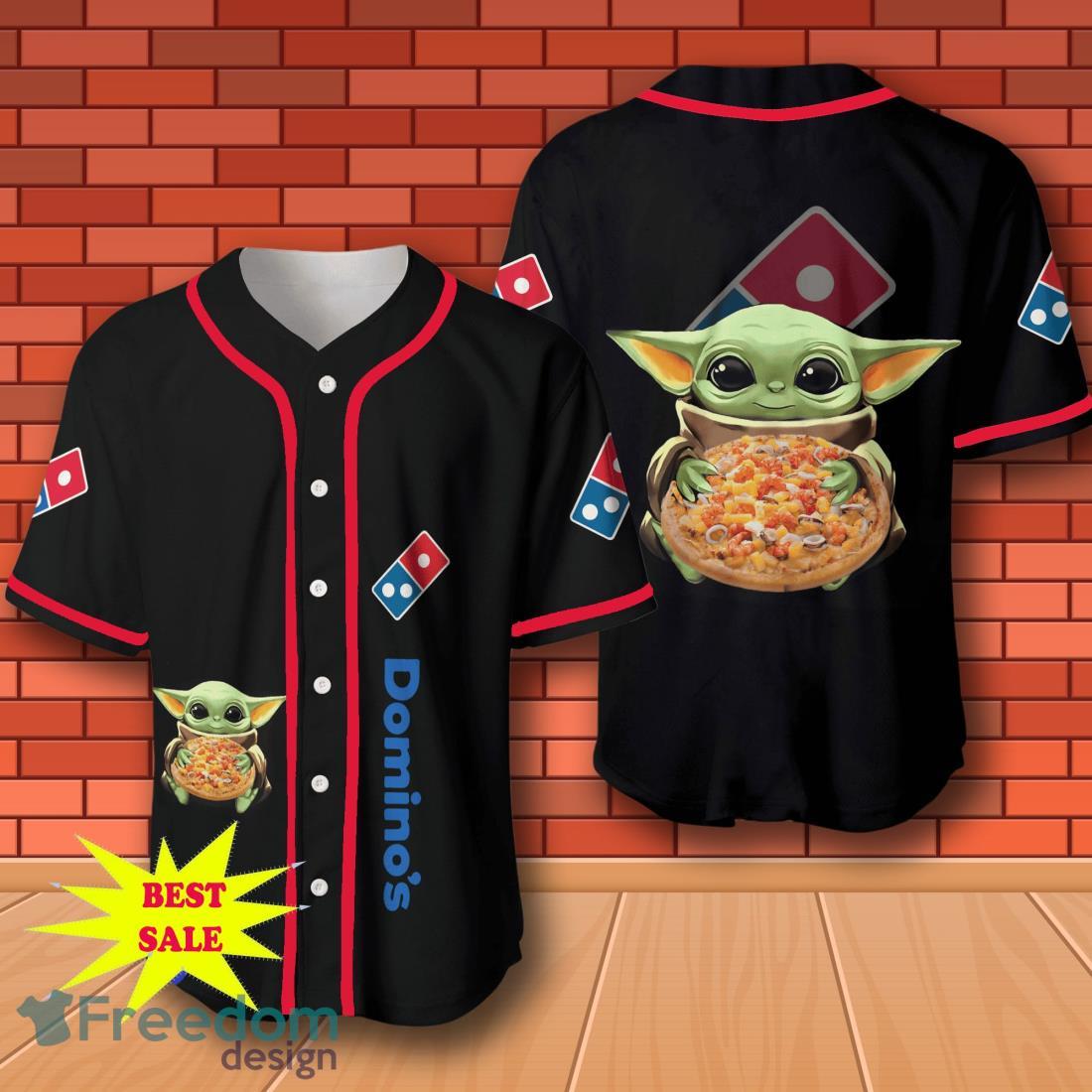 Domino's Pizza Baby Yoda Baseball Jersey for All Genders image Domino's Pizza Baby Yoda Baseball Jersey for All Genders