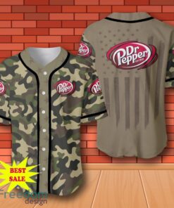 Dr Pepper Camouflage Green United States Flag Baseball Jersey for All Genders
