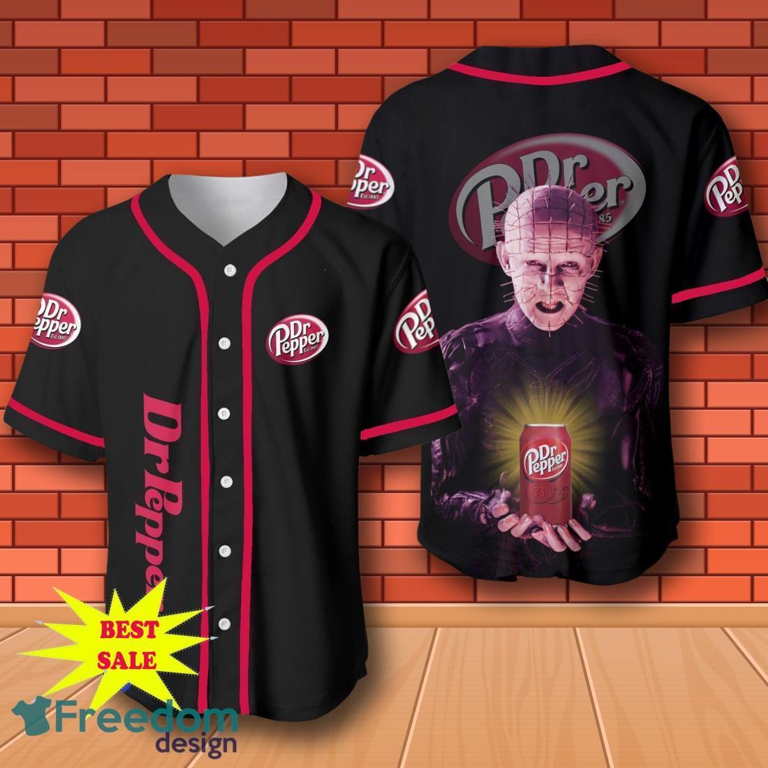 Dr Pepper Hellraiser Horror Baseball Jersey for All Genders image Dr Pepper Hellraiser Horror Baseball Jersey for All Genders Product Photo 1