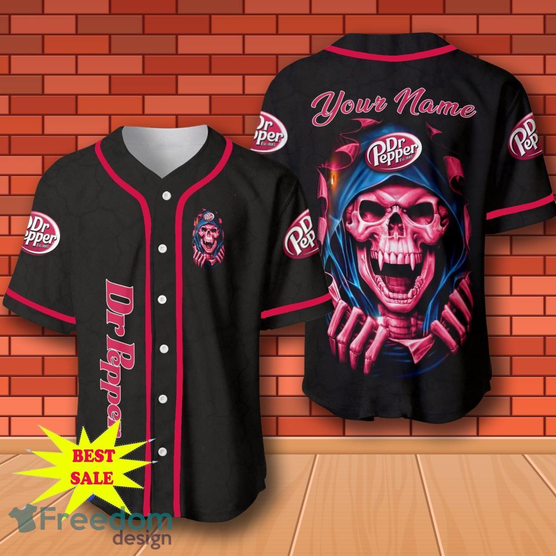 Dr Pepper Skull Personalized Baseball Jersey for All Genders image Dr Pepper Skull Personalized Baseball Jersey for All Genders Product Photo 1