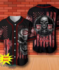 Dr Pepper Skull USA Flag Baseball Jersey for All Genders