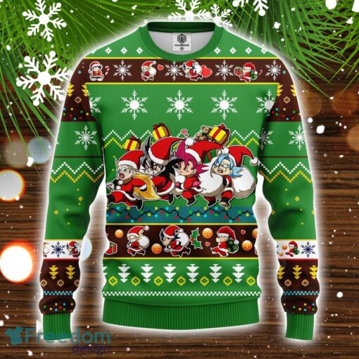 Dragon Ball Kid Ugly Christmas Sweater Brown Green 1 Amazing Gift Cute Christmas Gift Product Photo 1