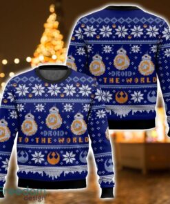 Droid To The World Star Wars Ugly Christmas Sweater 3D All Printed Sweater Christmas Gift Blue