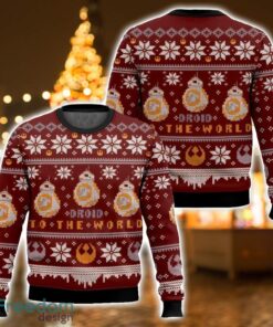 Droid To The World Star Wars Ugly Christmas Sweater 3D All Printed Sweater Christmas Gift Maroon Color