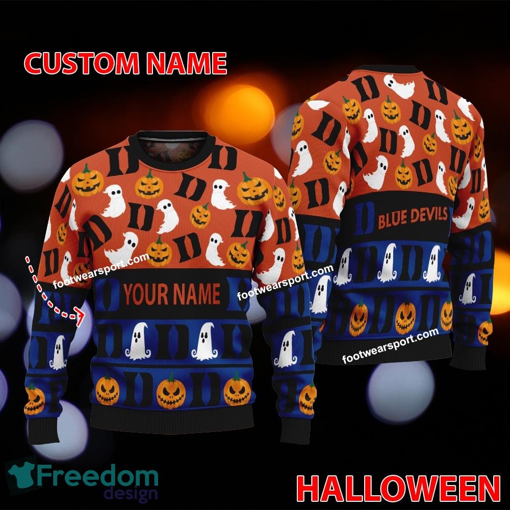 Duke Blue Devils Personalized Logo Pattern Ugly Christmas 3D Sweater Gift Holidays image Duke Blue Devils Personalized Logo Pattern Ugly Christmas 3D Sweater Gift Holidays - Duke Blue Devils Personalized Logo Pattern Ugly Christmas 3D Sweater Gift Holidays